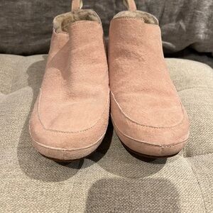 Cozy Pink Suede Slippers